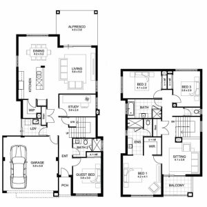 Simple 4 Bedroom House Plans 2 Story