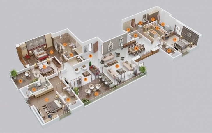 Image of 5 Bedroom House Plans 3D • Bedroom Ideas 5 Bedroom House Plans 3D Pic