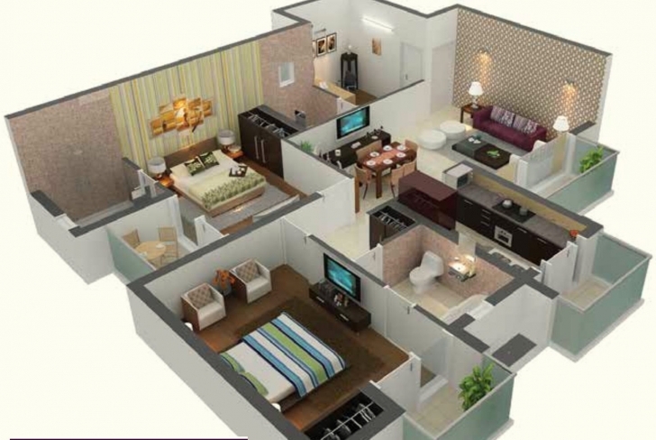 Image of Awesome 1000 Sq Ft House Plans 2 Bedroom Indian Style — House Style 4 Bedroom House Plans Indian Style 3D Image