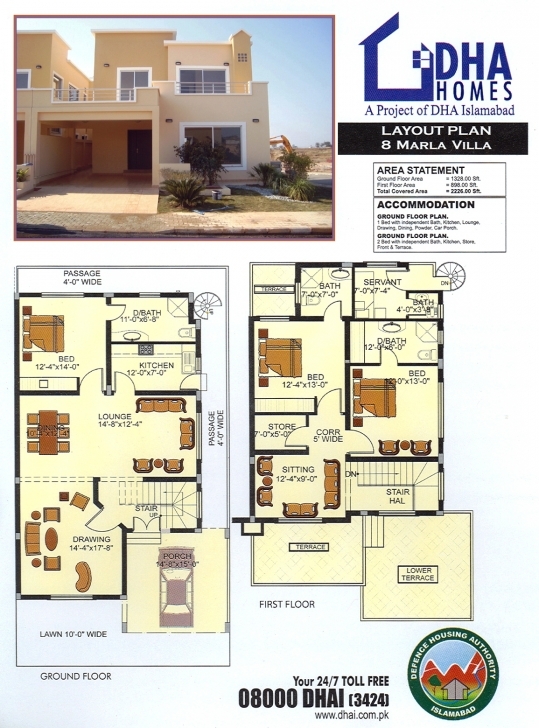 Image of Dha Home 8 Marla Corner &amp; Park Face ( 50 Ft Wide Road ) | 50Ft House Map Photo