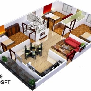 1500 Sq Ft House Plans 3D