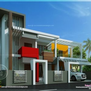 Modern Architecture Villas Plan And Elevation