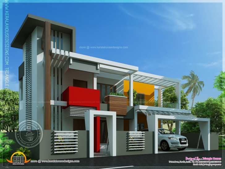 Incredible Contemporary House Unique Design Indian Plans - Tierra Este | #85668 Modern Architecture Villas Plan And Elevation Image