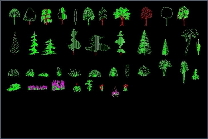 Incredible Trees And Plants Elevation 2D Dwg Elevation For Autocad • Designs Cad Autocad 2D Plants Picture