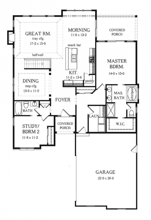 Inspirational Floor : Two Bedroom Ranch House Plans Homes Floor Plans Ranch House Simple House Plan With 2 Bedrooms And Garage Picture