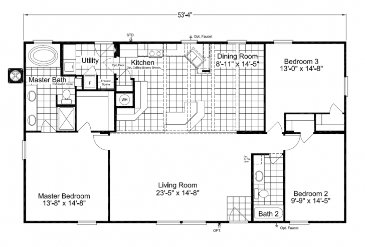 Inspirational The Cypress Sa30543C Manufactured Home Floor Plan Or Modular Floor Plans 16 X 50 House Floor Plans Picture