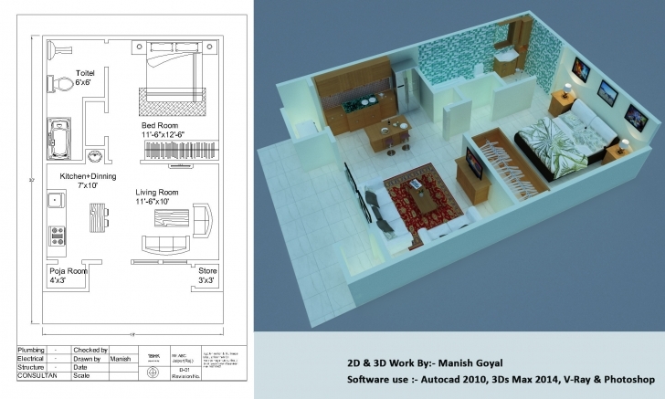 Inspiring 3 D Work | Freelancers 3D Autocad 2D Plan To 3D Picture