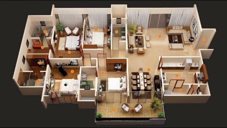 Inspiring 50 Four “4” Bedroom Apartment-House Plans - Architecture &amp; Design Four Bedroom House Plan Picture