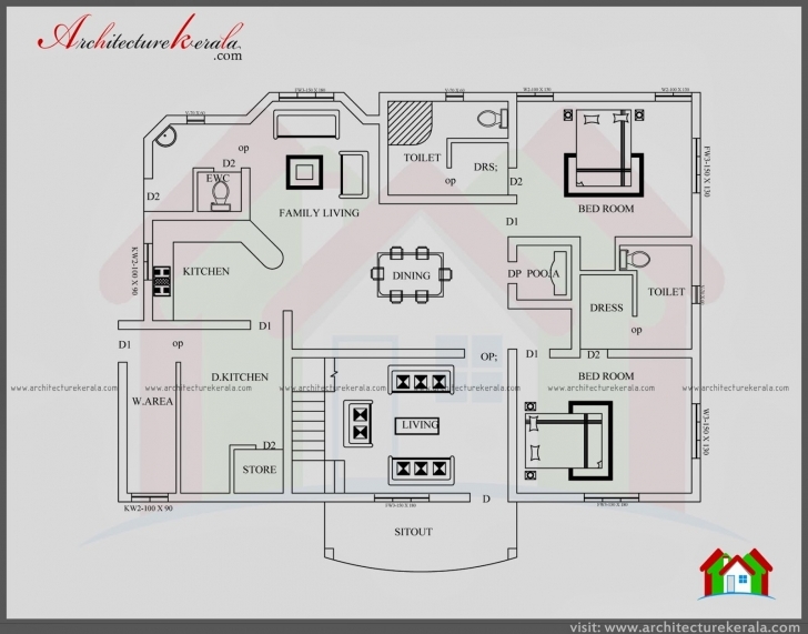 Inspiring Architectures : Kerala Style Bedroom House Plans Single Floor 4 Bedroom House Plans Kerala Style Architect Pic