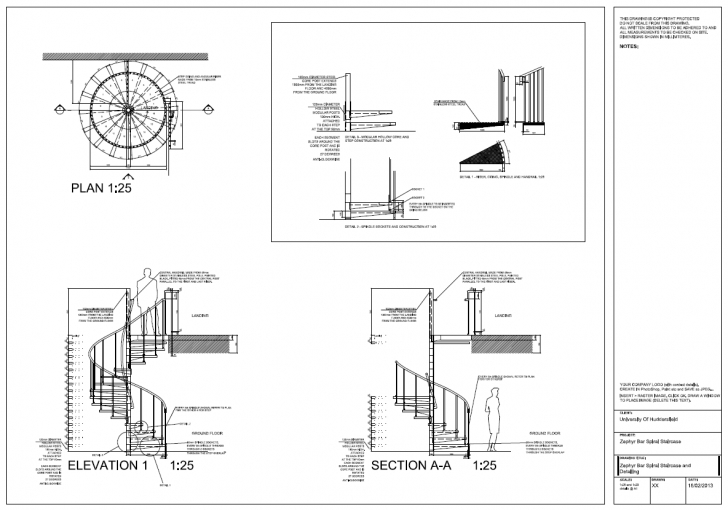Inspiring Autocad 2012 Spiral Staircase Detail Drawings, Plan, Section Plan Elevation And Section Drawings Dwg Picture