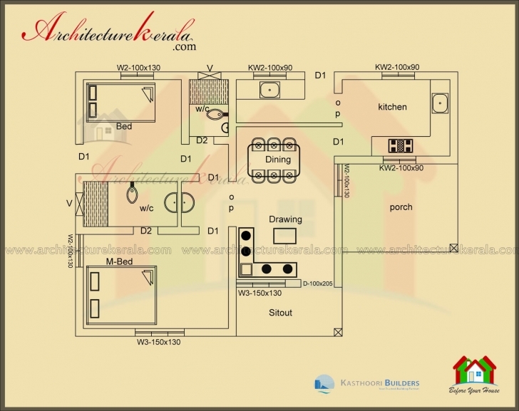 Inspiring Below 1000 Square Feet House Plan And Elevation - Architecture Kerala Kerala Home Plan And Elevation 1000 Sq Ft Image