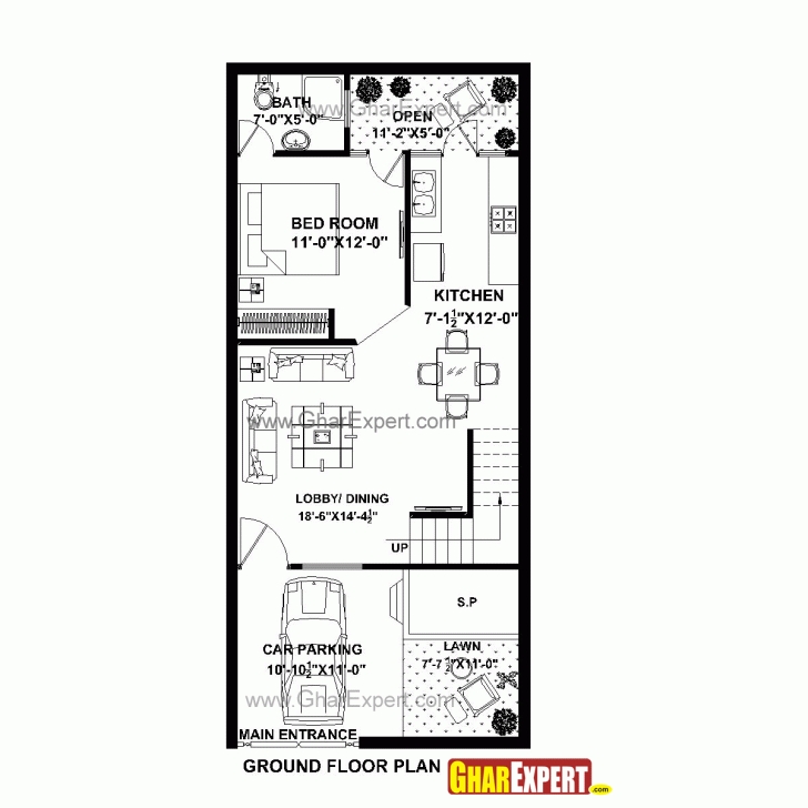 Inspiring House Plan For 20 Feet By 45 Feet Plot (Plot Size 100 Square Yards 100 Square Yard House Map Pic