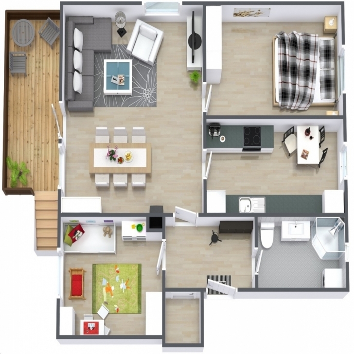 Interesting 2 Bedroom 30 Ft Wide House Plans In 3D Condointeriordesign Inside 20*30 House Plan Images 3D Image