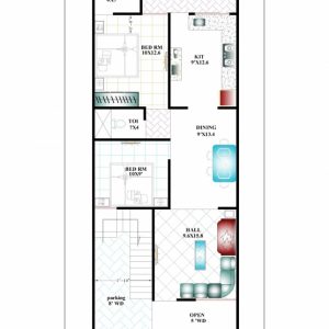20 X 50 House Plans