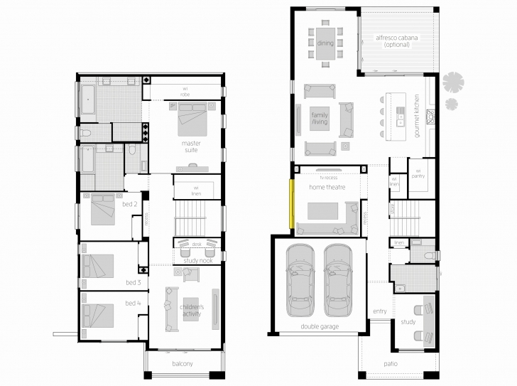 Interesting 50 Elegant Stock 2 Storey Homes Plans For Narrow Blocks - Home Double Storey House Plans For Narrow Blocks Picture