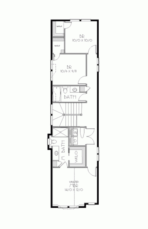 Interesting Bungalow Style House Plan - 3 Beds 2.50 Baths 1669 Sq/ft Plan #423-1 15×60 House Plan Image