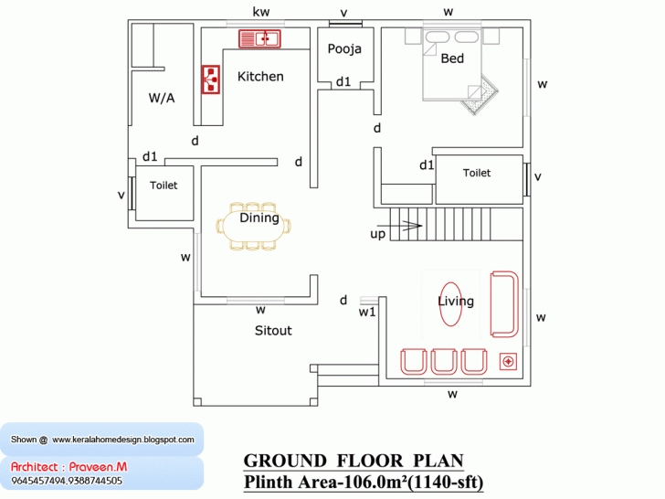 Interesting Floor House Plan - 1000 Sq. Ft. - Kerala Home Design And Floor Plans Below 1000 Sq Ft House Plans Indian Style Picture