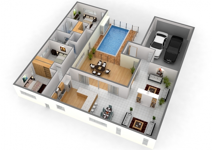 Interesting House Plan 3D Floor Plans 3D House Custom 3D House Plans Home Design Fantastic 3D Modern House Plan Image