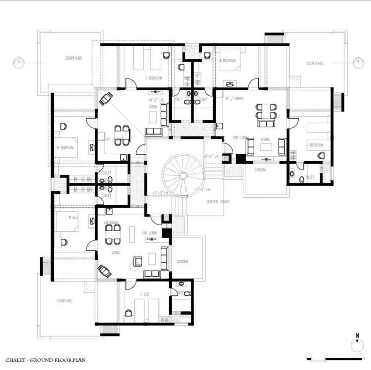 Interesting Plans Guest House Modern Guest House Plans Guest House Chalet Floor Front Elevation Plan #484-5 Pic