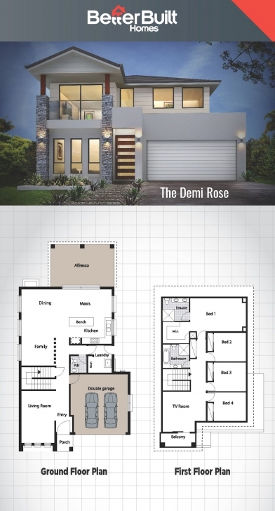 Interesting The Demi Rose: Double Storey House Design #betterbuilt #floorplans Building Plans On Half Plot Photo