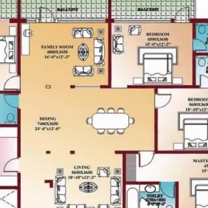 Four Bedroom Flat Plan