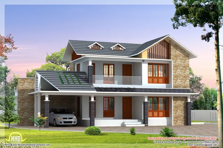 Latest Beautiful Villa Elevation Designs Feet Kerala Home Design - Building Kerala Elevation Residential House Plans Pic