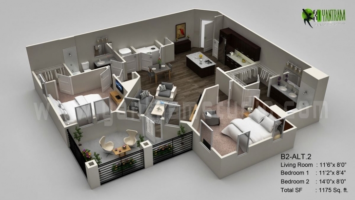 Latest Classic 3D Floor Plan Visualization Residential | 3D, House And Room Fantastic 3D Modern House Plan Photo