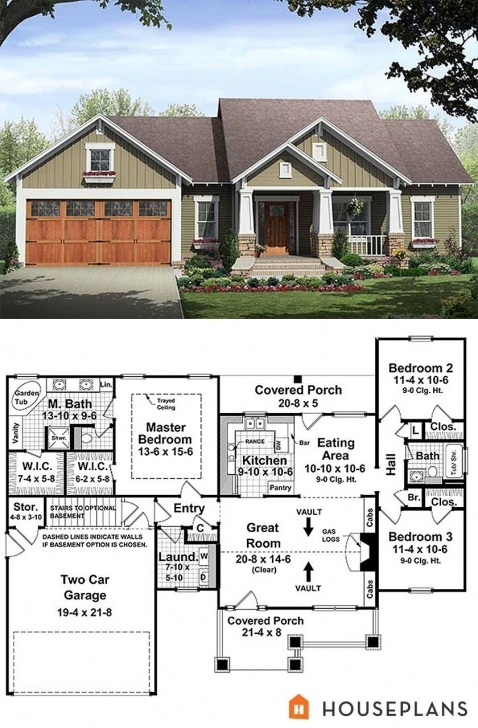 Latest Craftsman Style House Plan - 3 Beds 2.00 Baths 1509 Sq/ft Plan #21 Tiny Small Barn Brick House Plans Image