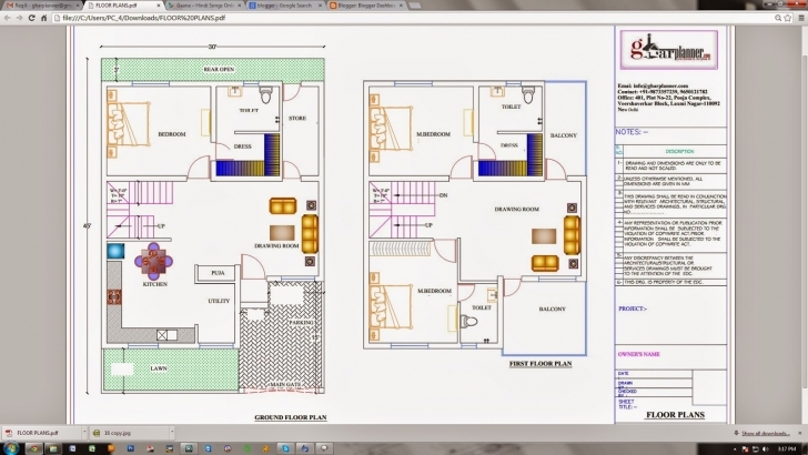 Latest Ghar Planner : Leading House Plan And House Design Drawings Provider 30X45 House Plan Image