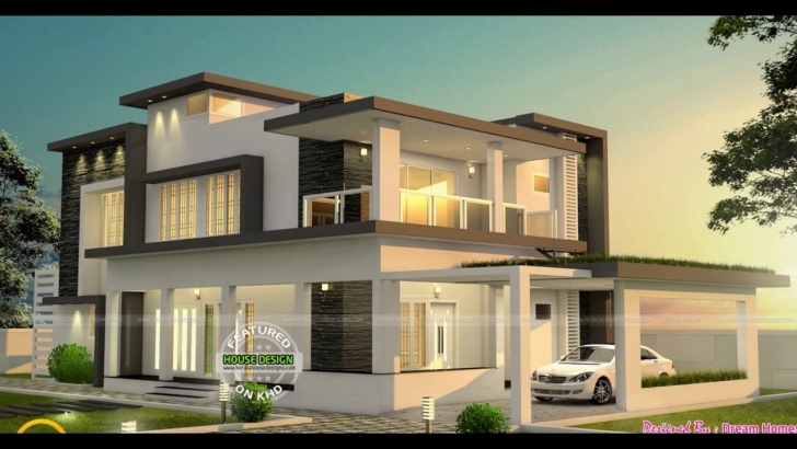 Latest Modern Flat Roof Two Storey Home - Youtube Modern Flat Roofed Houses Photo