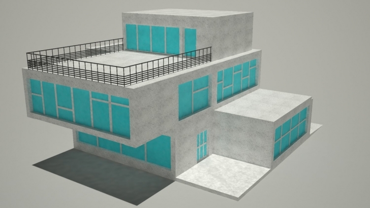 Latest Simple House Free 3D Model In Buildings 3Dexport Simple House 3D Blueprint Photo