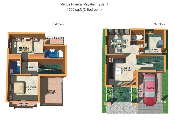 Marvelous 12 Cute House Plans That You'll Love — House Style And Plans 1000 Sq Ft House Plans 2 Bedroom Indian Style 3D Picture