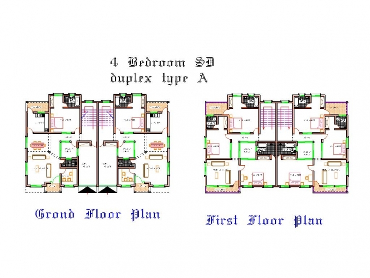 Marvelous 4 Bedroom Duplex Floor Plans, 4 Bedroom Plan In Nigeria - Bracioroom Duplex Floor Plans In Nigeria Photo