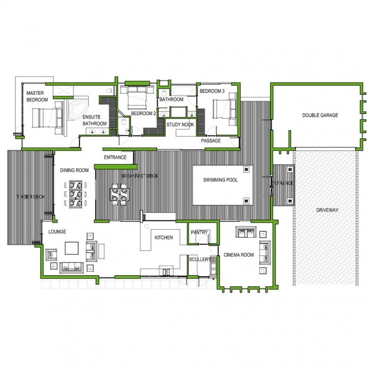 Marvelous Bedroom: 3 Bedroom House Plans With Double Garage Simple 3 Bedroom House Plans With Double Garage Photo