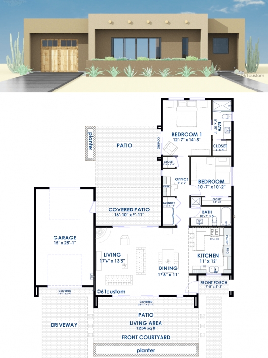 Marvelous Contemporary Adobe House Plan | 61Custom | Contemporary &amp; Modern Modern House Plans Image
