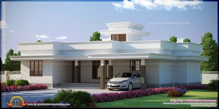 Marvelous Contemporary Flat Roof Single Storied House Model Indian Plans Beautiful Flat Roofed Houses Image