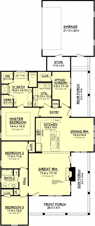 Marvelous Country Style House Plan - 3 Beds 2.00 Baths 1900 Sq/ft Plan #430-56 Simple Four Bedroom House Plans With A Verandah Image