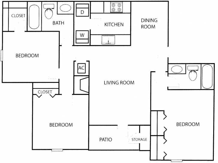 Marvelous Home Architecture: Bedroom Floor Plan With Dimensions Photos And Best 3 Bedroom Flat Plan Pic