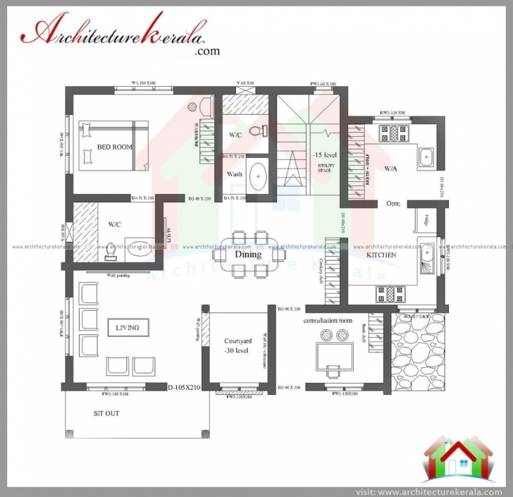 Marvelous House-Plan-Kerala-3-Bedrooms-Three-Bedroom-House-Plan-And-Elevation Kerala 3 Room House Photo