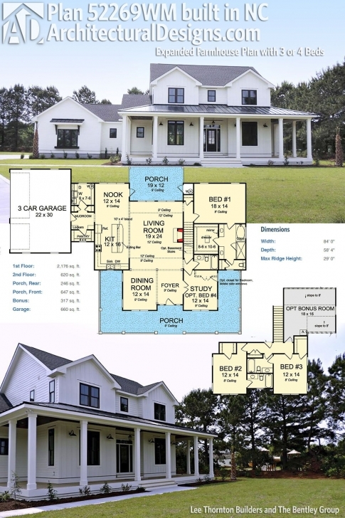 Marvelous Plan 52269Wm: Expanded Farmhouse Plan With 3 Or 4 Beds | Modern Thornton Builders Modern Farmhouse Plan Image