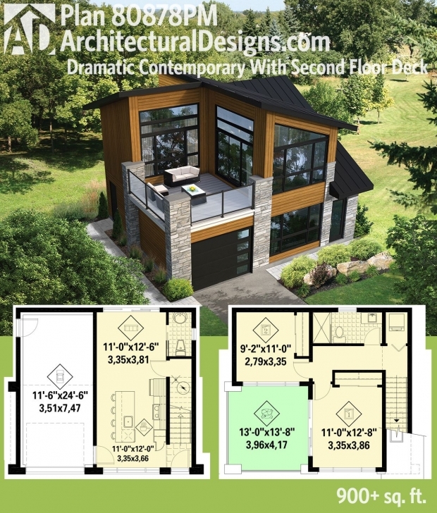 Marvelous Plan 80878Pm: Dramatic Contemporary With Second Floor Deck | Modern Small Modern House Plan And Elevation Image