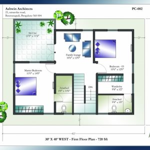30*45 House Plan North Facing