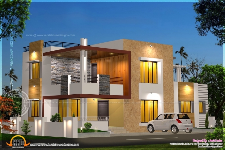 Most Inspiring Floor Plan Elevation Modern House Kerala Home Design - House Plans Modern Plan And Elevation Image
