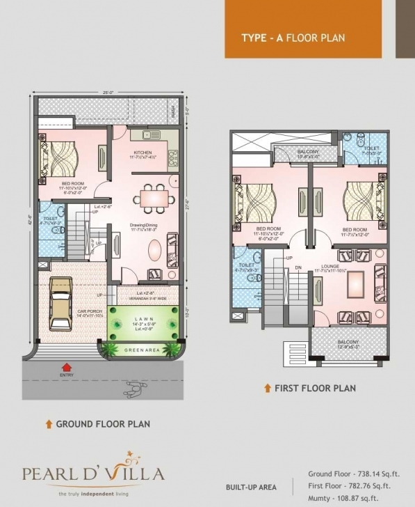 Most Inspiring Floor Plans : Pearld' Villa - Jagatpura, Jaipur Residential Property 20 X 35 Duplex House Plan Pic