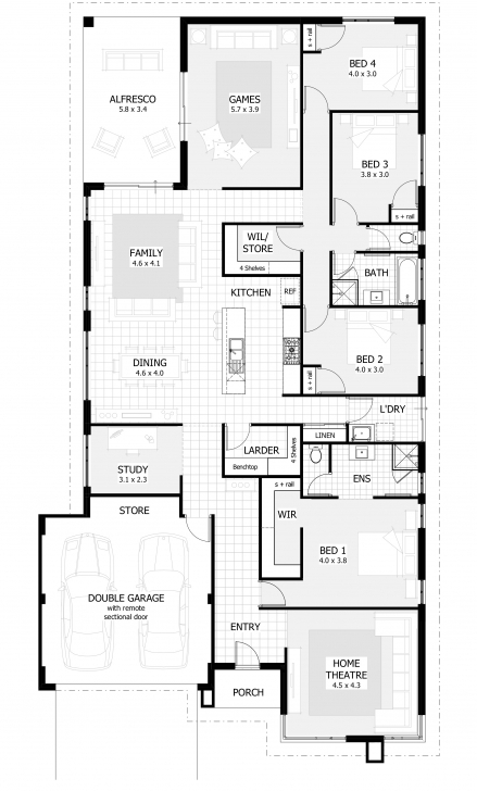 Must See 15 Metre Wide Home Designs | Celebration Homes Half Plot Building Plan Image