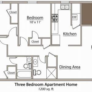 Simple 3 Bedroom Flat Plan