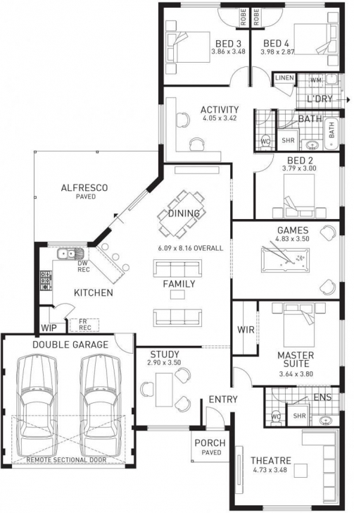 Must See Change The Study To A Mudroom/bootroom/laundry Room With Access To How To Draw A 3 Bedroom House Plan Image