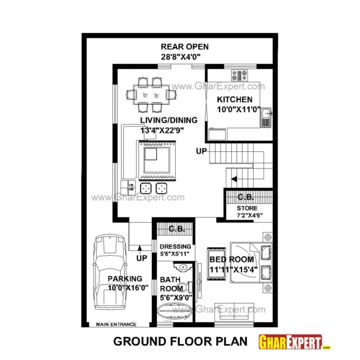Must See Home Design: House Plan For Feet By Feet Plot Plot Size Square Yards Plot 20*50 Plot Plan Photo