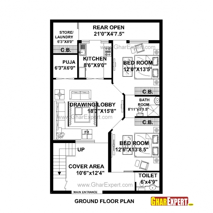 Must See House Plan For 29 Feet By 45 Feet Plot (Plot Size 145 Square Yards House Plan For 30 Feet By 45 Feet Plot Plot Size 150 Square Yards Image