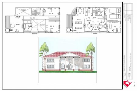 Simple Model Plan And Elevation Section